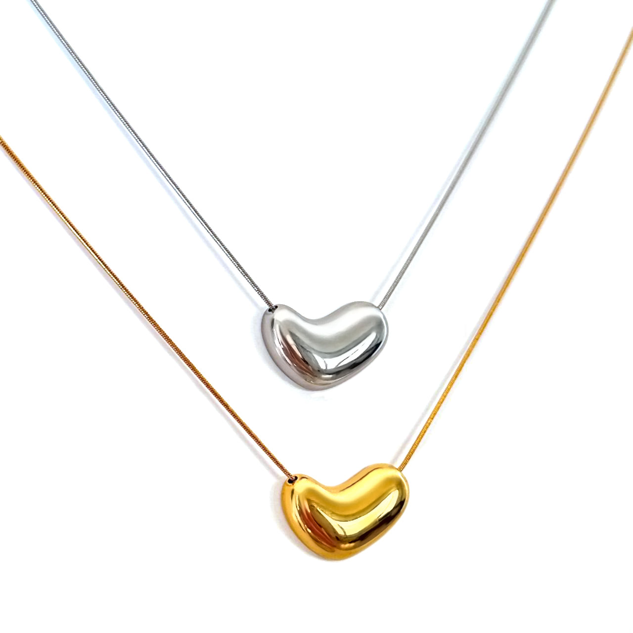 Set of Silver & Gold Layered Necklaces for Women